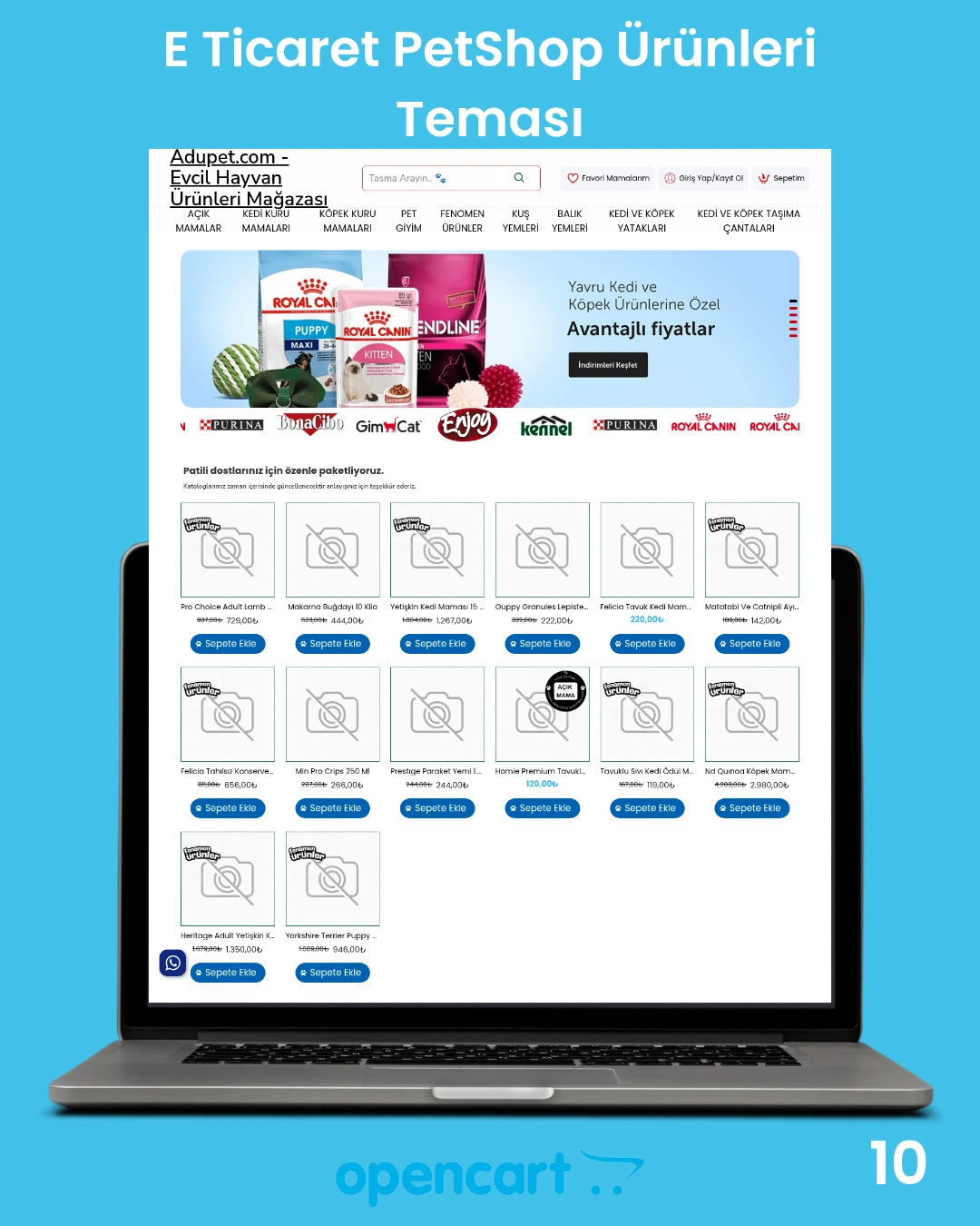 OpenCart Petshop Ürünleri Teması