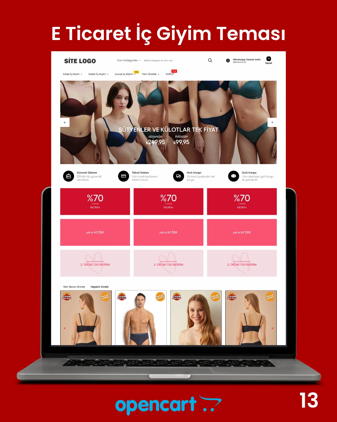OpenCart İç Giyim Teması