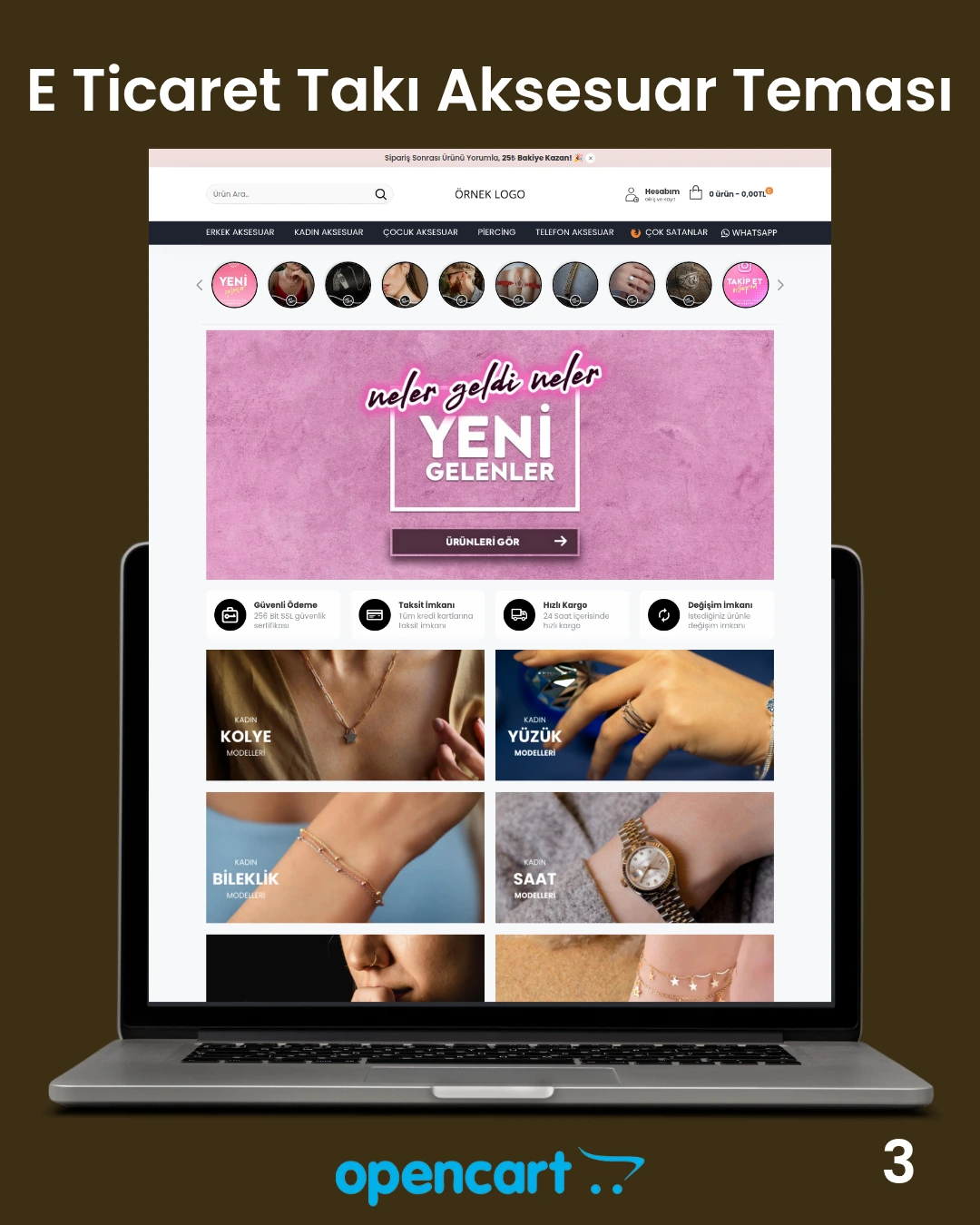 OpenCart Takı ve Aksesuar Teması